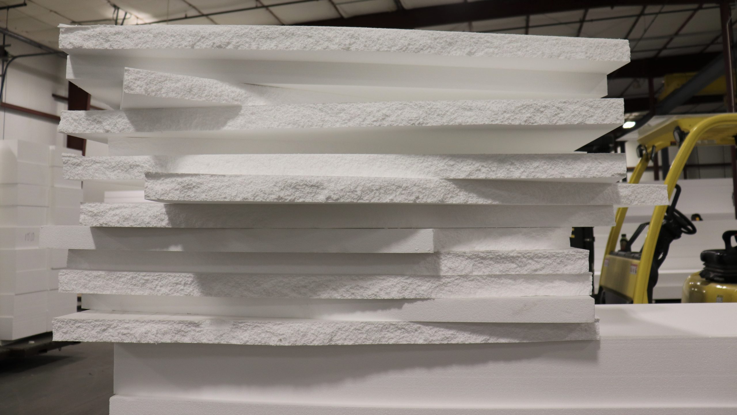 Stack Of Expanded Polystyrene Insulation Material Isolated On